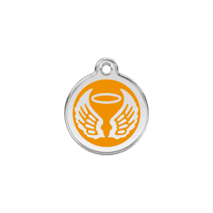 Katzenmarke Engelsflügel Orange Größe S – Emaille & Edelstahl