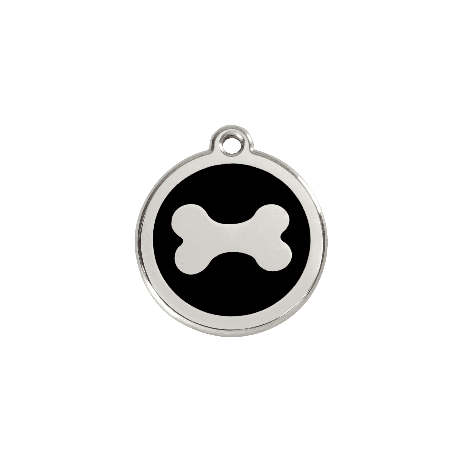 Vue avant - Médaille personnalisable Red Dingo Émail/Acier inoxydable - Os noir - Größe S