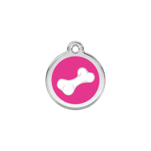 Katzenmarke Comic Knochen Pink S 20mm