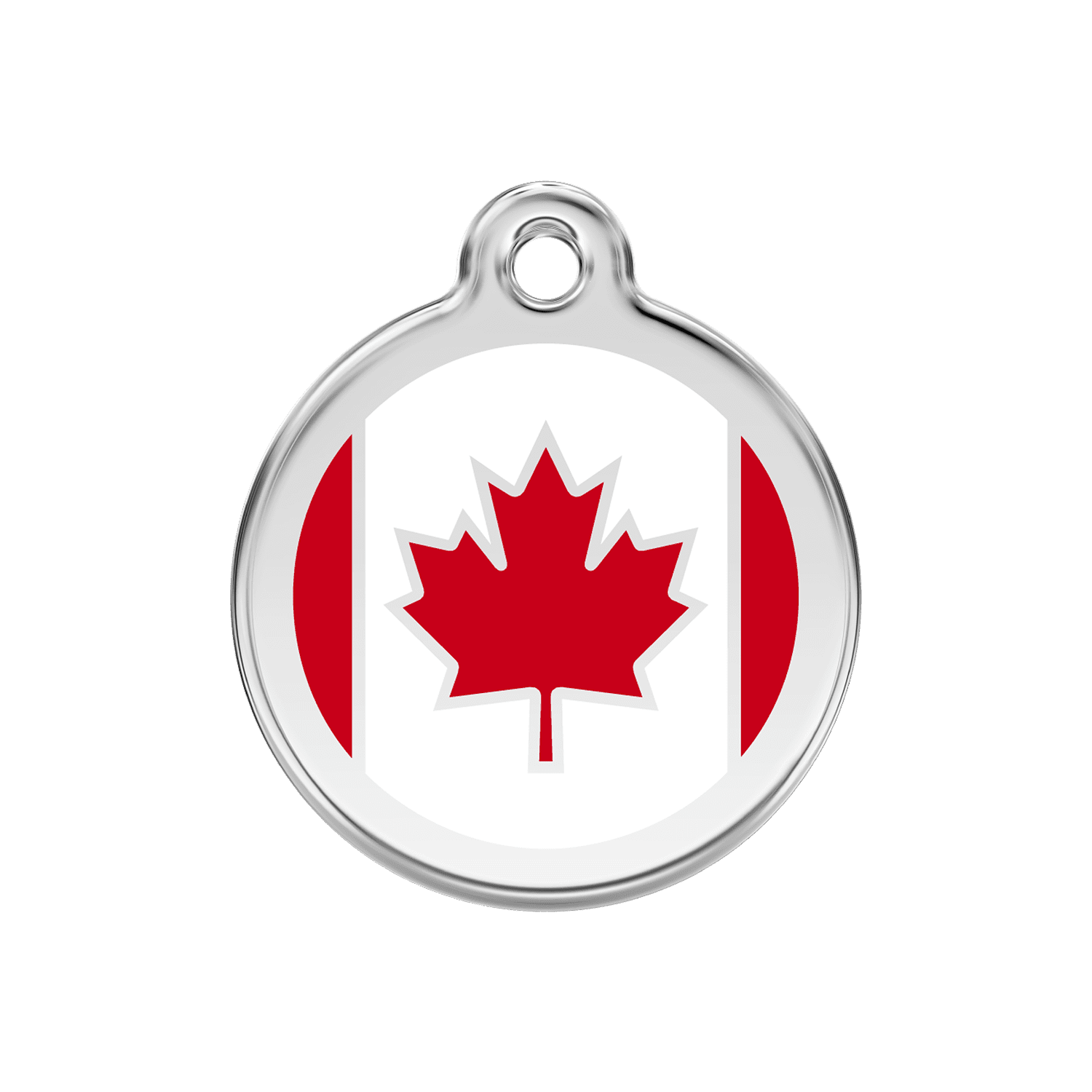 Vue avant - Médaille personnalisée pour chien ou chat - Red Dingo - Drapeau canadien - Rouge - Größe M