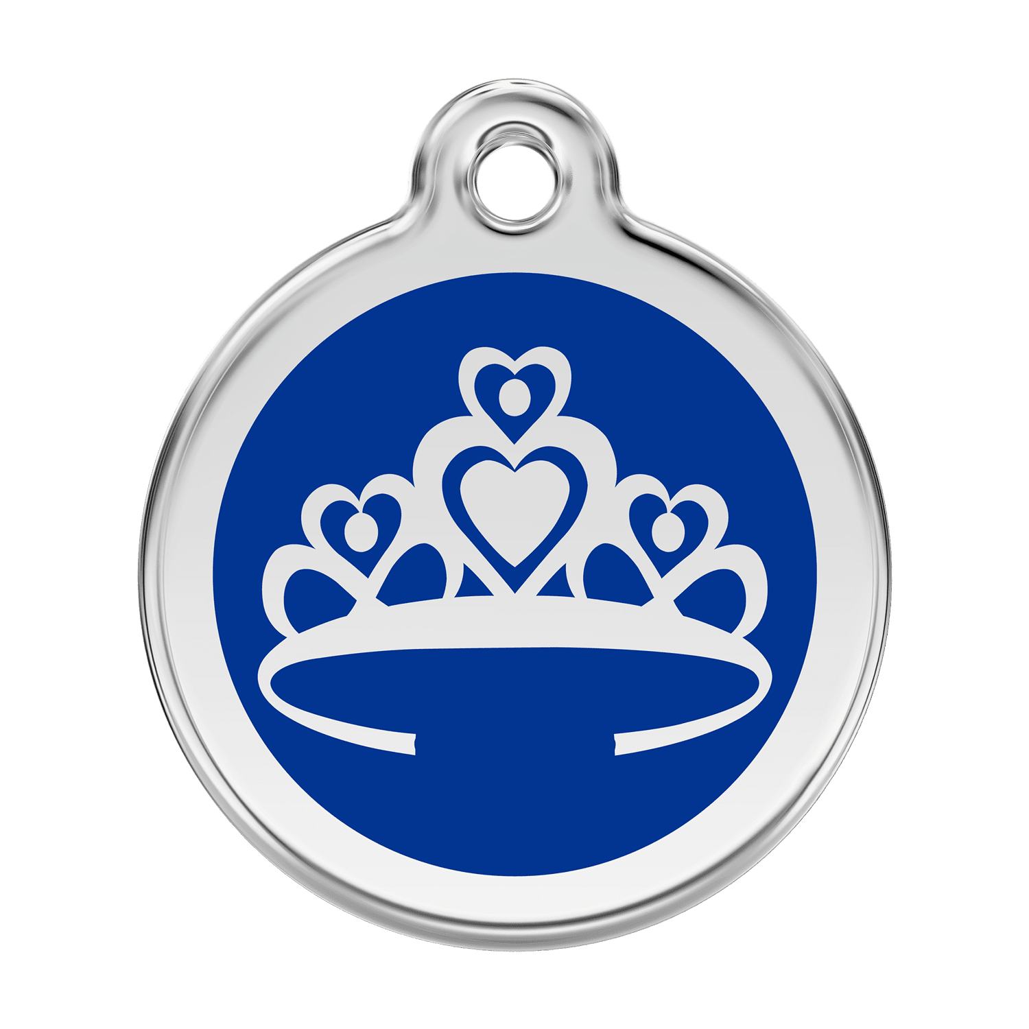 Vue avant - Médaille personnalisée pour chien Red Dingo Couronne Bleu foncé - Größe L