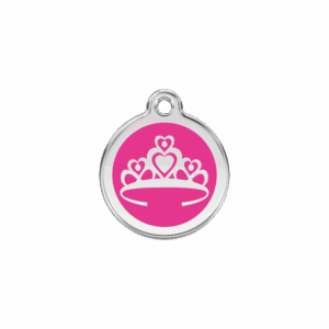 Katzenmarke Krone Pink S 20 mm Emailliert & Edelstahl