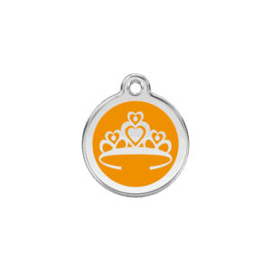 Katzenmarke Krone Orange S 20 mm aus Emaille & Edelstahl