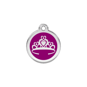 Katzenmarke Krone Violett S 20 mm aus Emaille & Edelstahl