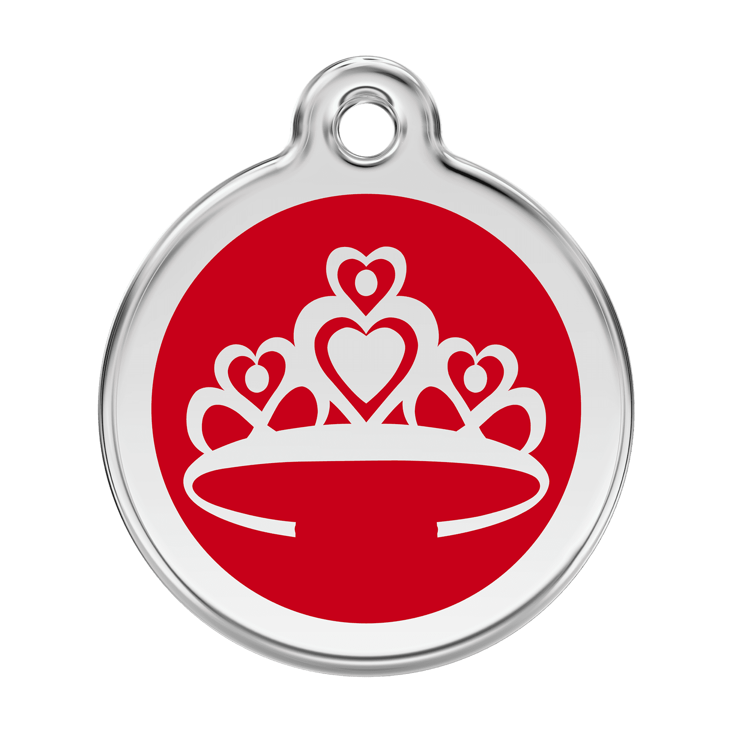 Vue avant - Médaille personnalisée pour chien Red Dingo Couronne Rouge Größe L