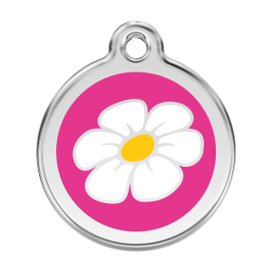 Hundemarke Margerite in leuchtendem Pink Größe L