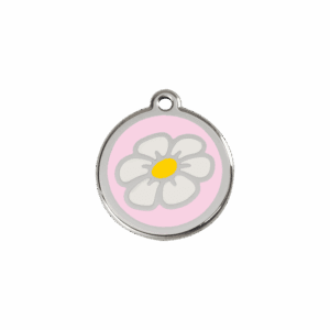 Katzenmarke Margerite Rose S 20mm Emaille & Edelstahl