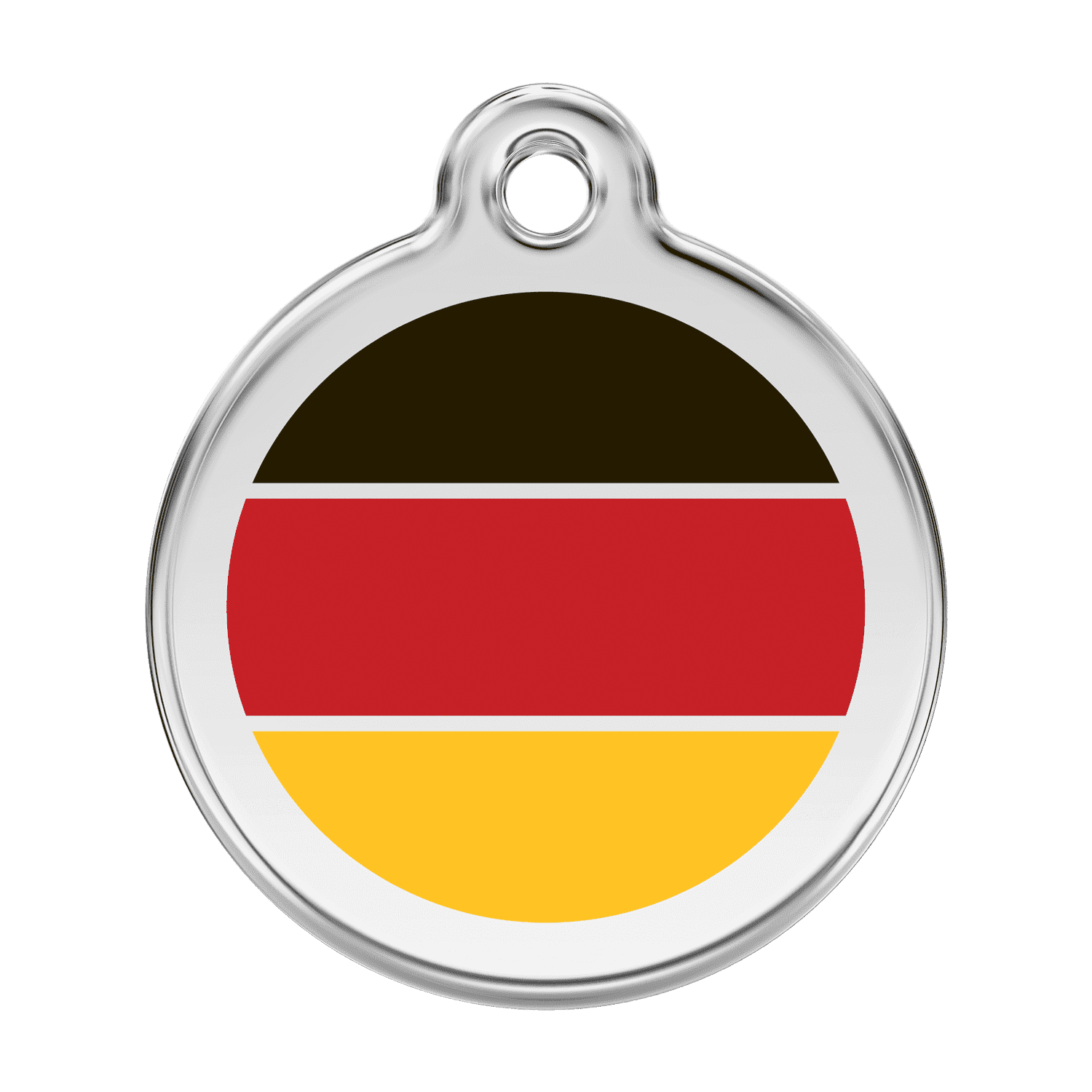 Vue avant - Médaille personnalisée pour chien Red Dingo Drapeau allemand - Größe L - 01-DE-RE-LG