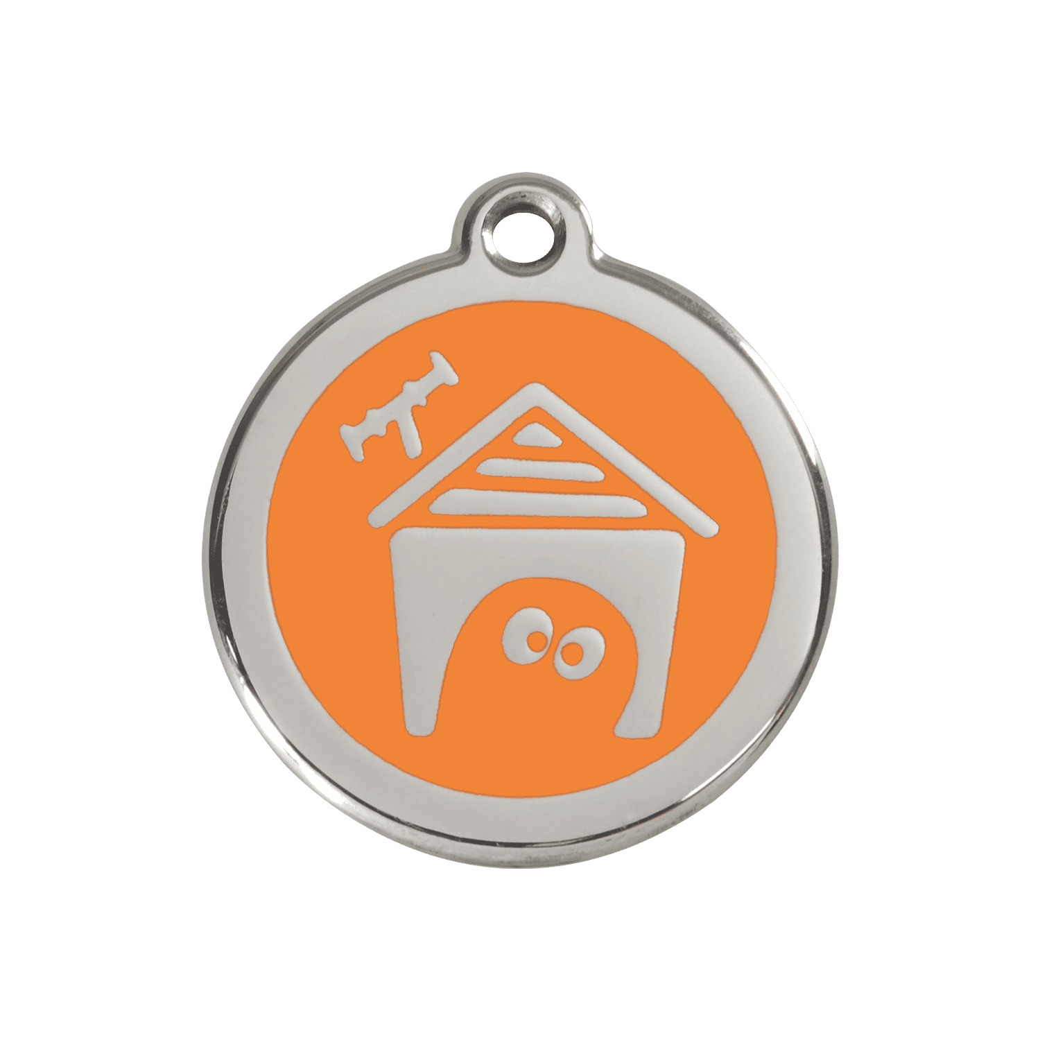 Vue avant - Médaille personnalisée pour chien Red Dingo Émail/Acier Orange M 30.00mm - 01-DH-OR-ME