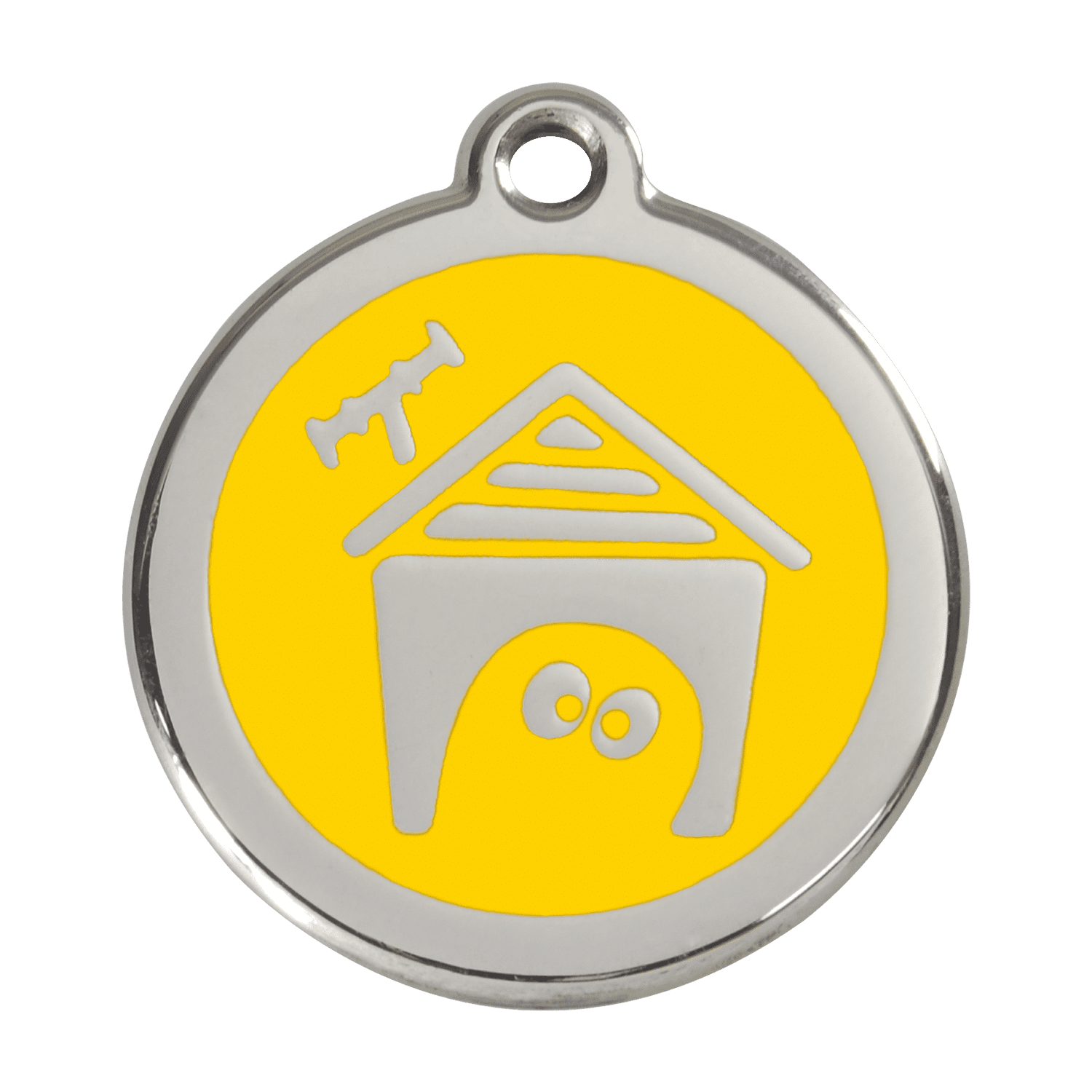Vue avant - Médaille personnalisée pour chien Red Dingo en émail jaune - Größe L 38.00mm