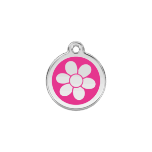 Katzenmarke Blume Rosa Emaille Klein 20 mm