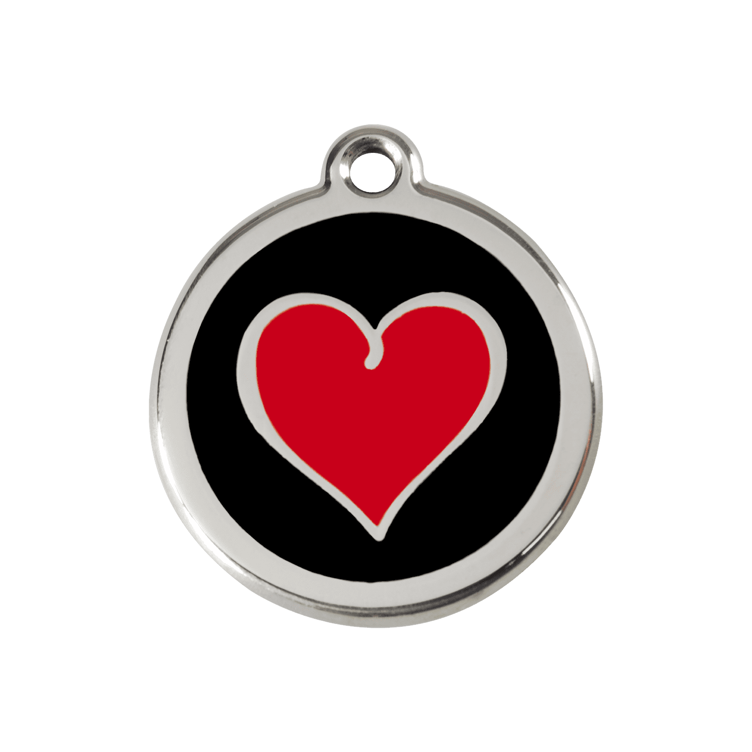 Vue avant - Médaille personnalisée pour chien Red Dingo - Coeur noir - Größe M