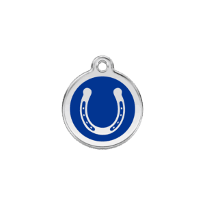 Katzenmarke Hufeisen Dunkelblau Emaille Edelstahl Klein