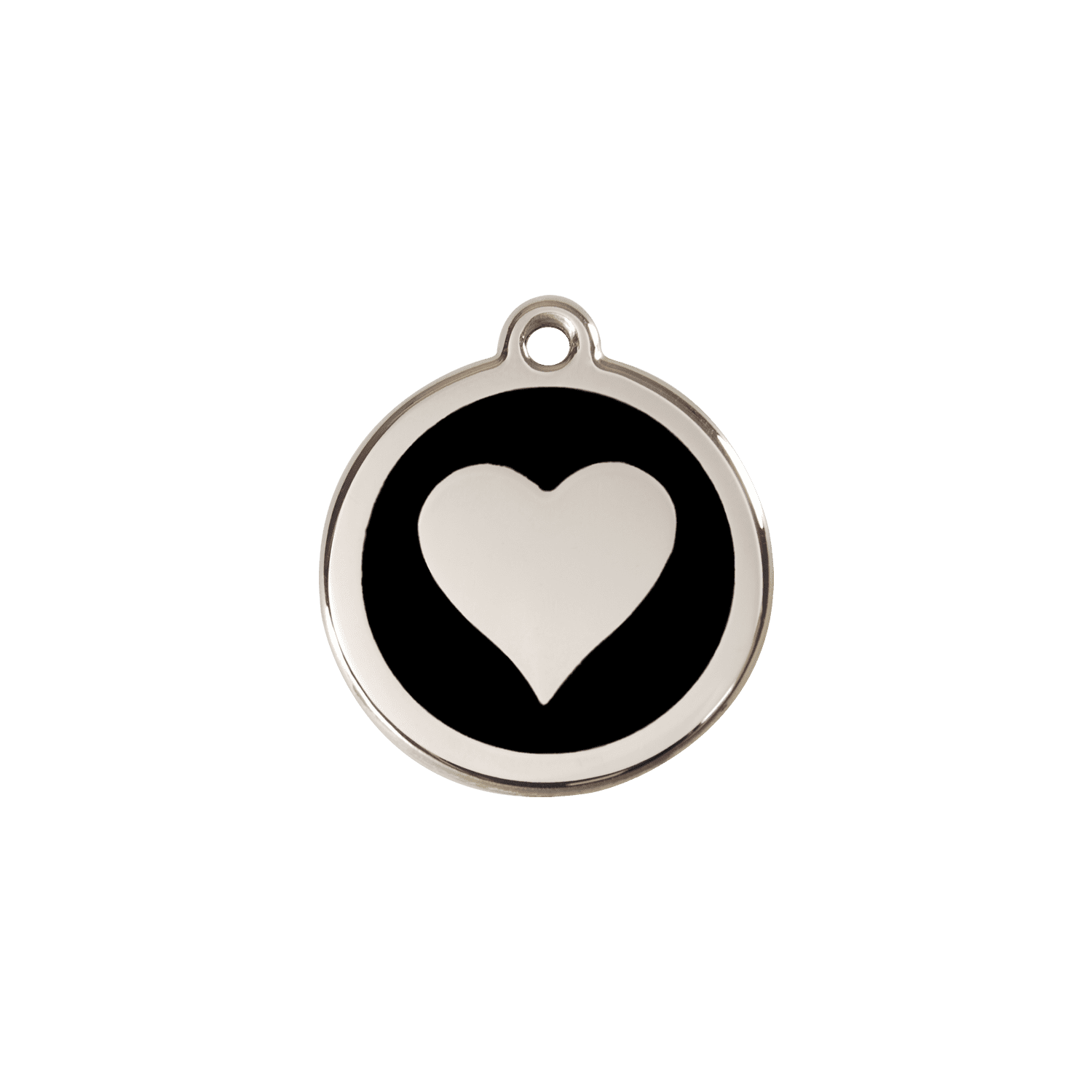 Vue avant - Médaille personnalisée pour chien/chat Red Dingo cœur noir S 20.00mm - 01-HT-BB-SM