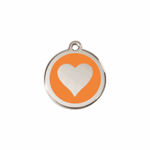 Tiermarke Herz Orange S 20 mm für Katze oder kleinen Hund