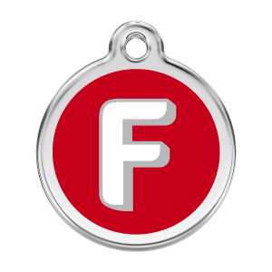 Hundemarke Buchstabe F Rot Größe L
