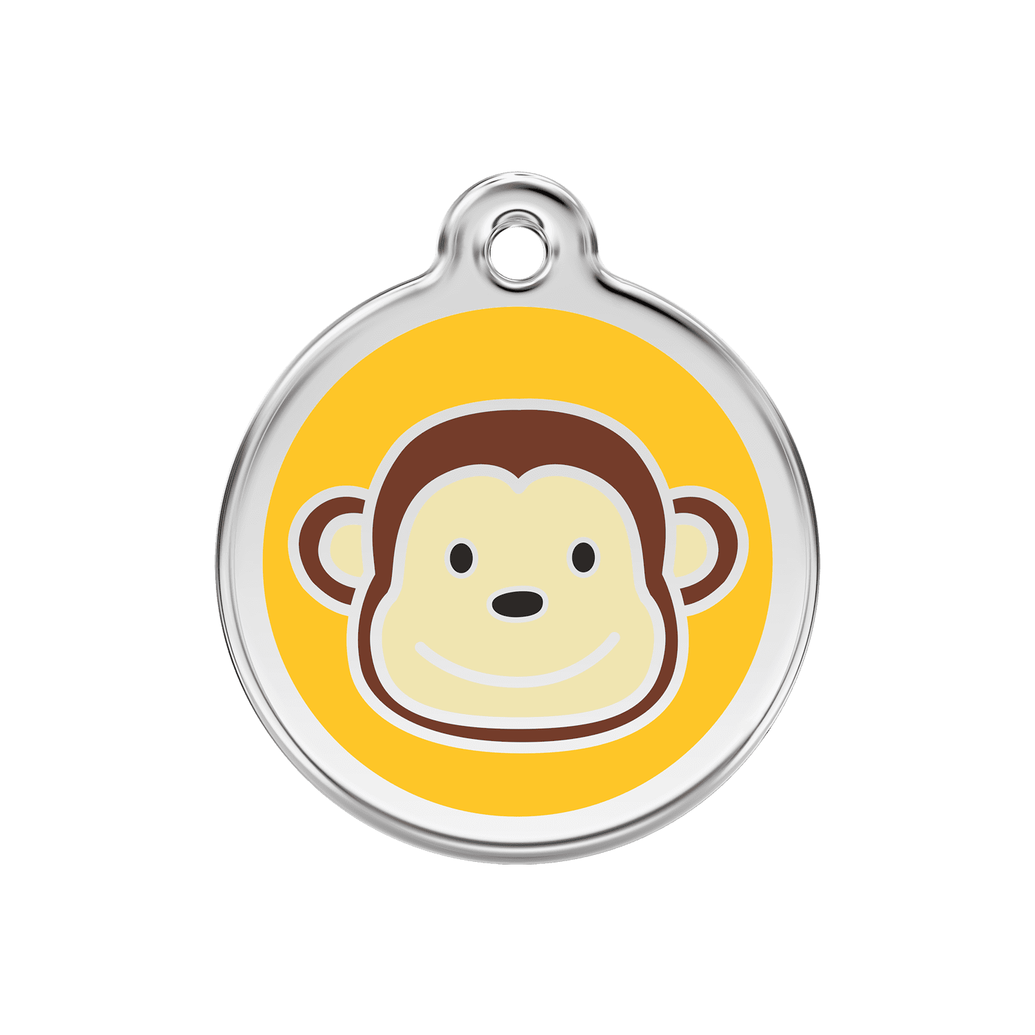 Vue avant - Médaille personnalisée pour chien/chat Red Dingo Émail/Acier Jaune 30mm - Envoi Gratuit