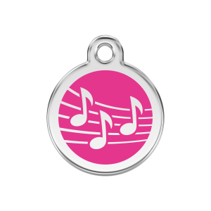 Hundemarke Musik in leuchtendem Pink Größe M