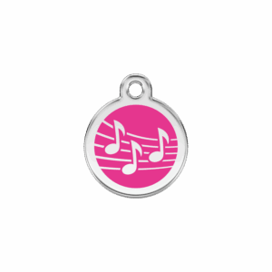 Katzenmarke Musik Rosa S 20mm aus Emaille und Edelstahl