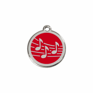 Katzenmarke Musik Rot aus Emaille und Edelstahl S