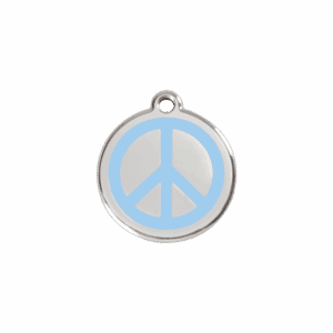 Katzenmarke Peace S hellblau aus Emaille und Edelstahl