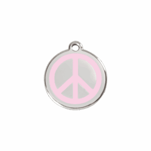 Katzenmarke Paix S in rosa Emaille und Edelstahl