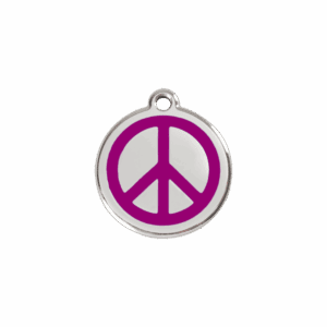 Katzenmarke Paix S violettes Emaille und Edelstahl