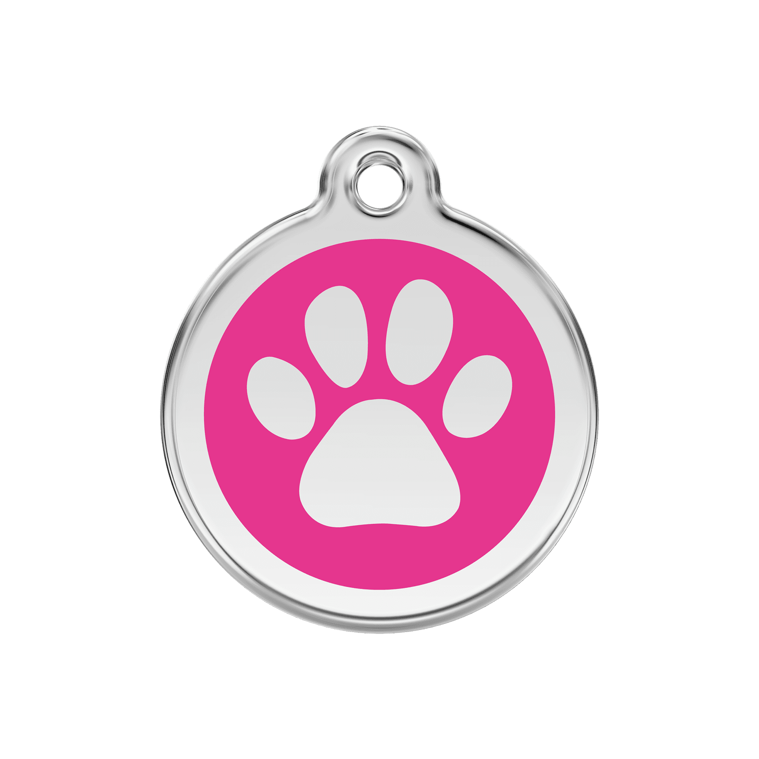 Vue avant - Médaille personnalisée pour chien/chat Red Dingo Rose vif 30mm - Émail/Acier inoxydable