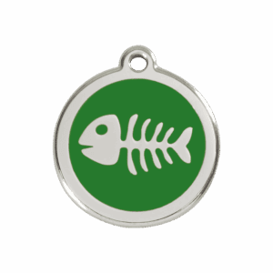 Hundemarke Skelett Fischgräte Grün Größe M