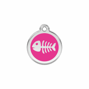 Katzenmarke S Fischgräte Emaille Edelstahl Pink