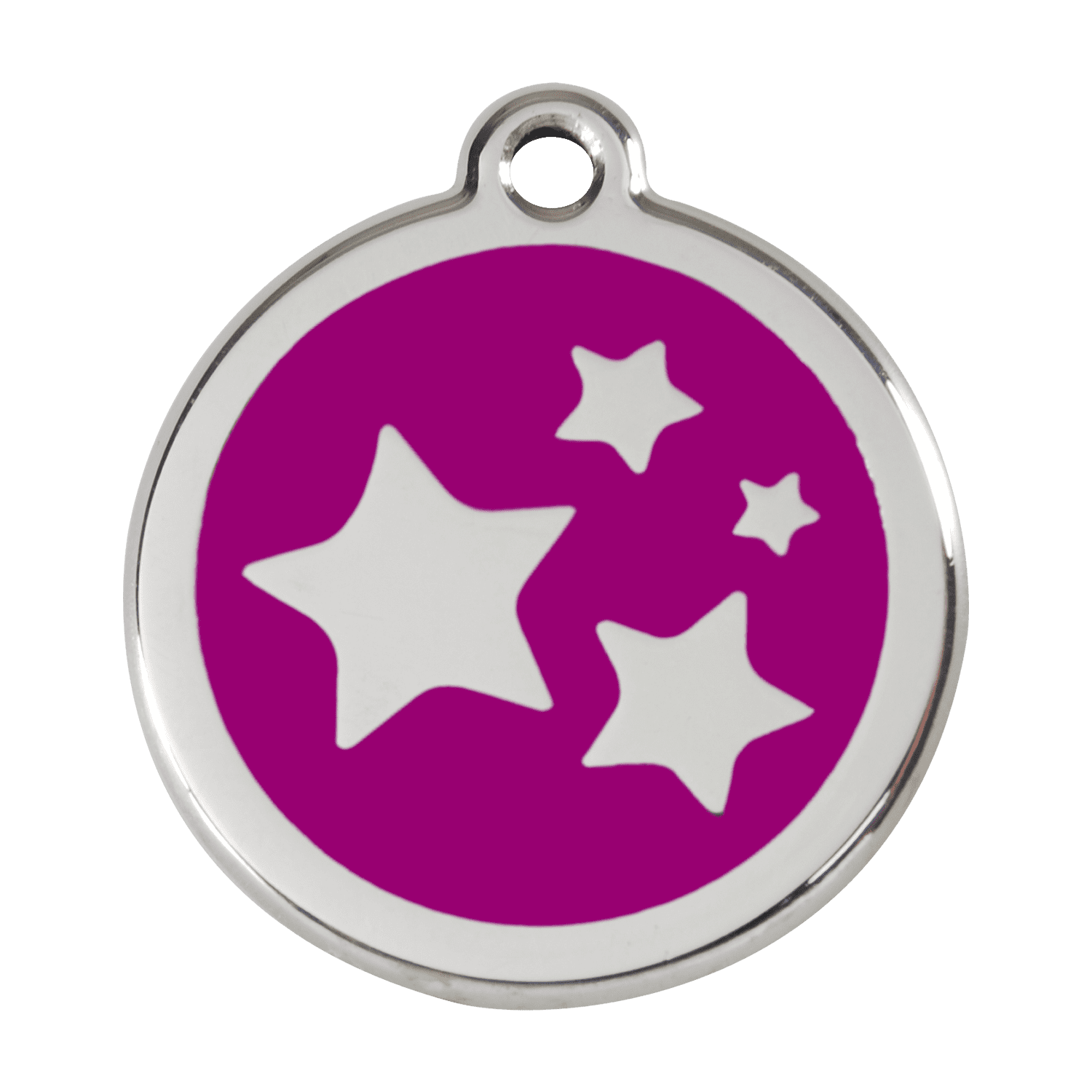 Vue avant - Médaille personnalisable émail et acier inoxydable motif étoile violet - Größe L - Red Dingo