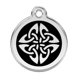 Hundemarke groß Tribal-Pfeile schwarz aus Emaille und Edelstahl