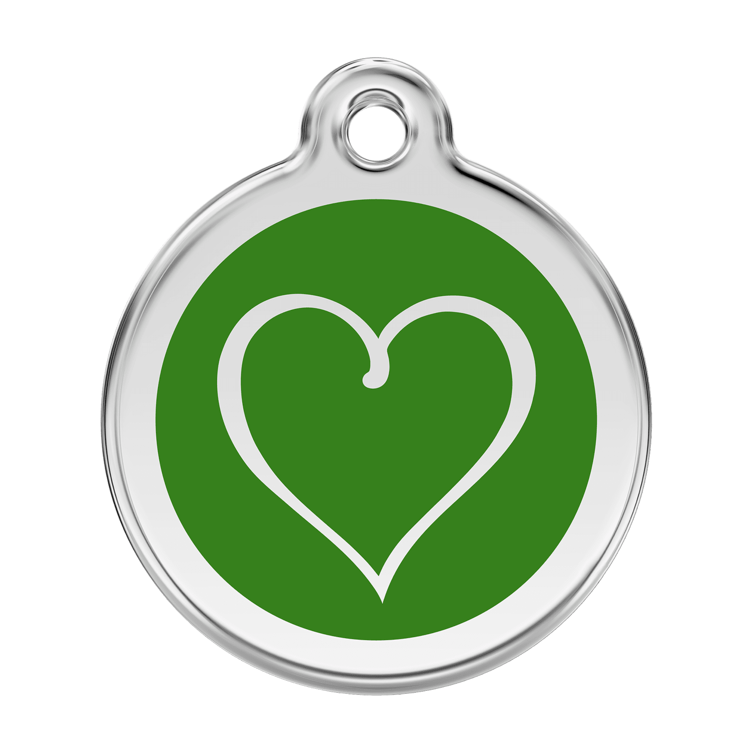 Vue avant - Médaille personnalisable pour chien Red Dingo Coeur Tribal Vert - Größe L