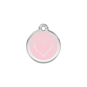 Katzenmarke Herz Tribal Rosa S 20mm – Emaille & Edelstahl