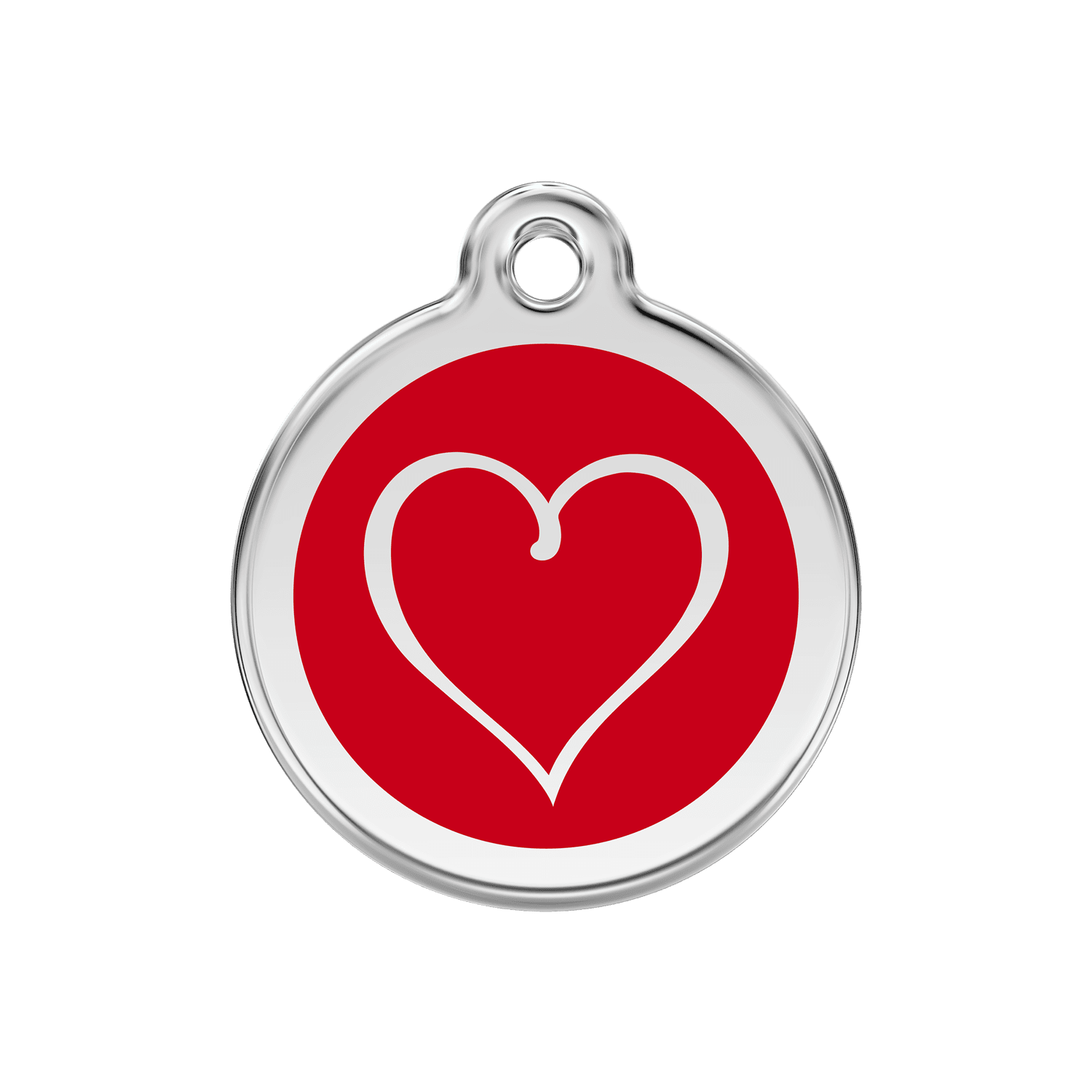 Vue avant - Médaille personnalisée pour chien ou chat Red Dingo Coeur Tribal Rouge 30.00mm