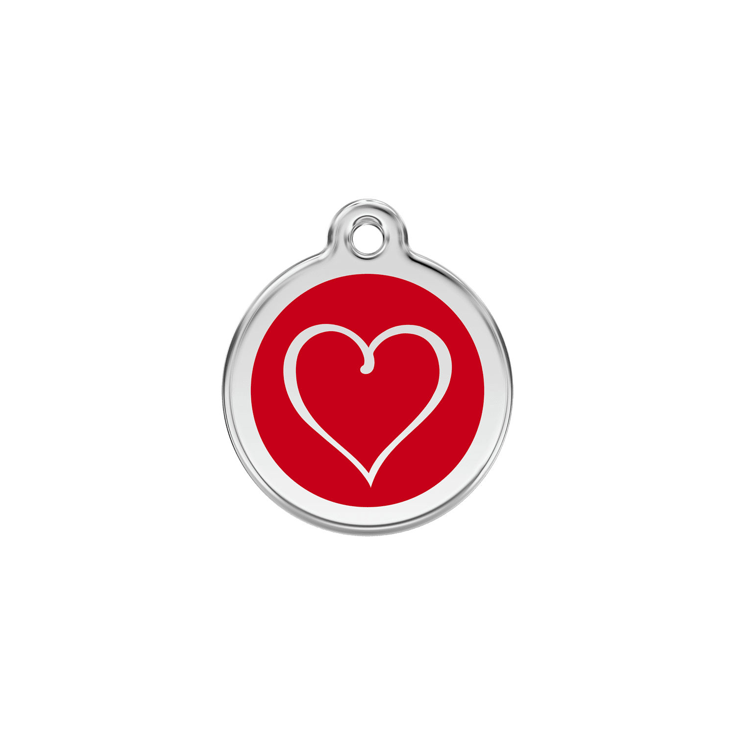 Vue avant - Médaille personnalisée pour chien/chat Red Dingo Coeur Tribal Rouge S 20.00mm 7g