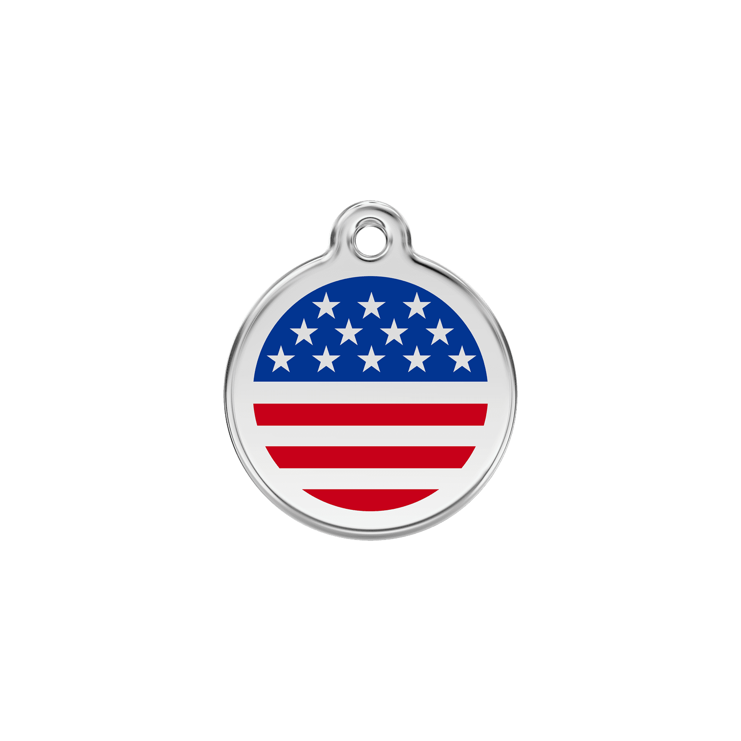 Vue avant - Médaille personnalisée pour chien ou chat - Red Dingo - Drapeau américain - Größe S - Bleu foncé
