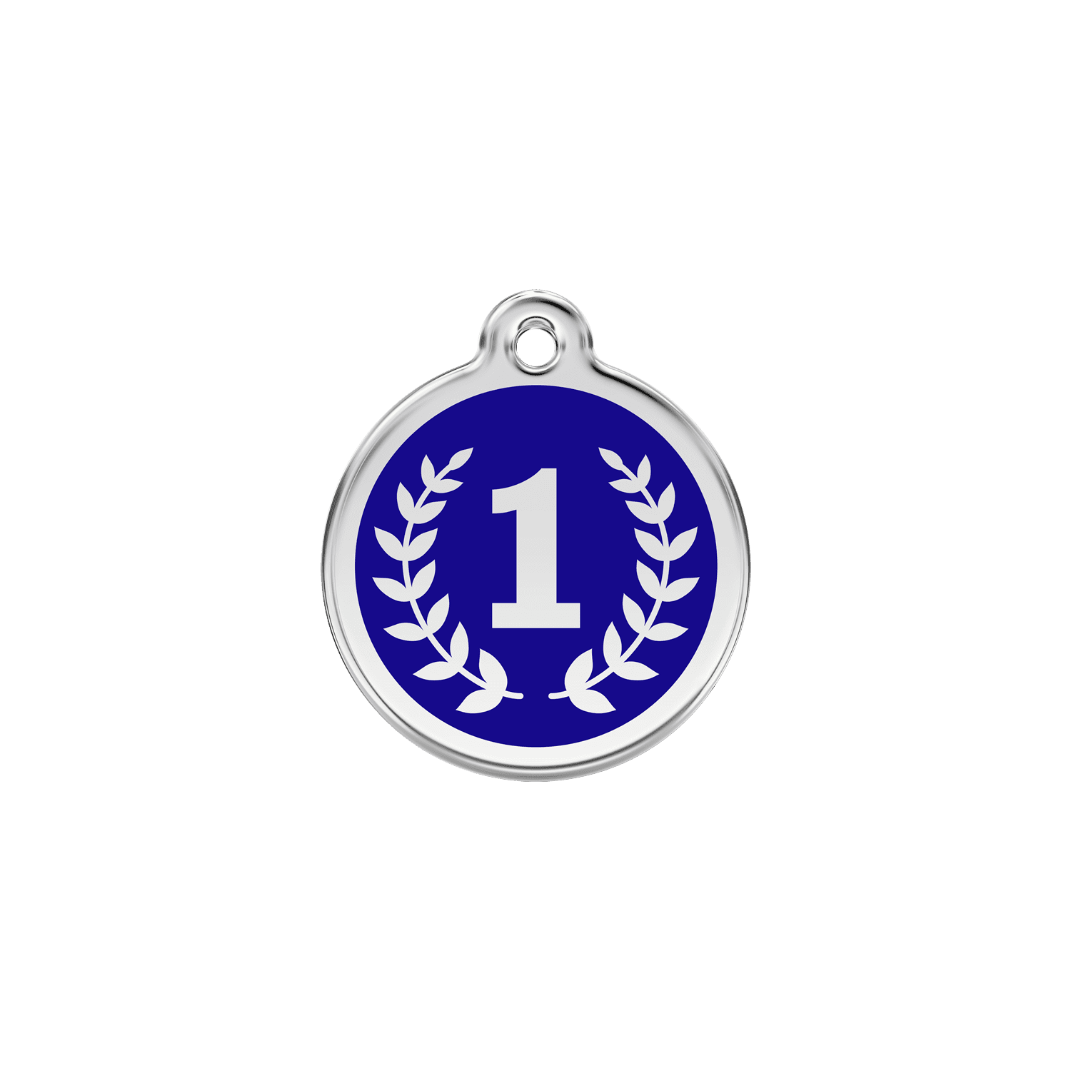 Vue avant - Médaille personnalisable pour chien/chat Red Dingo Émail/Acier inoxydable Bleu foncé - Größe S