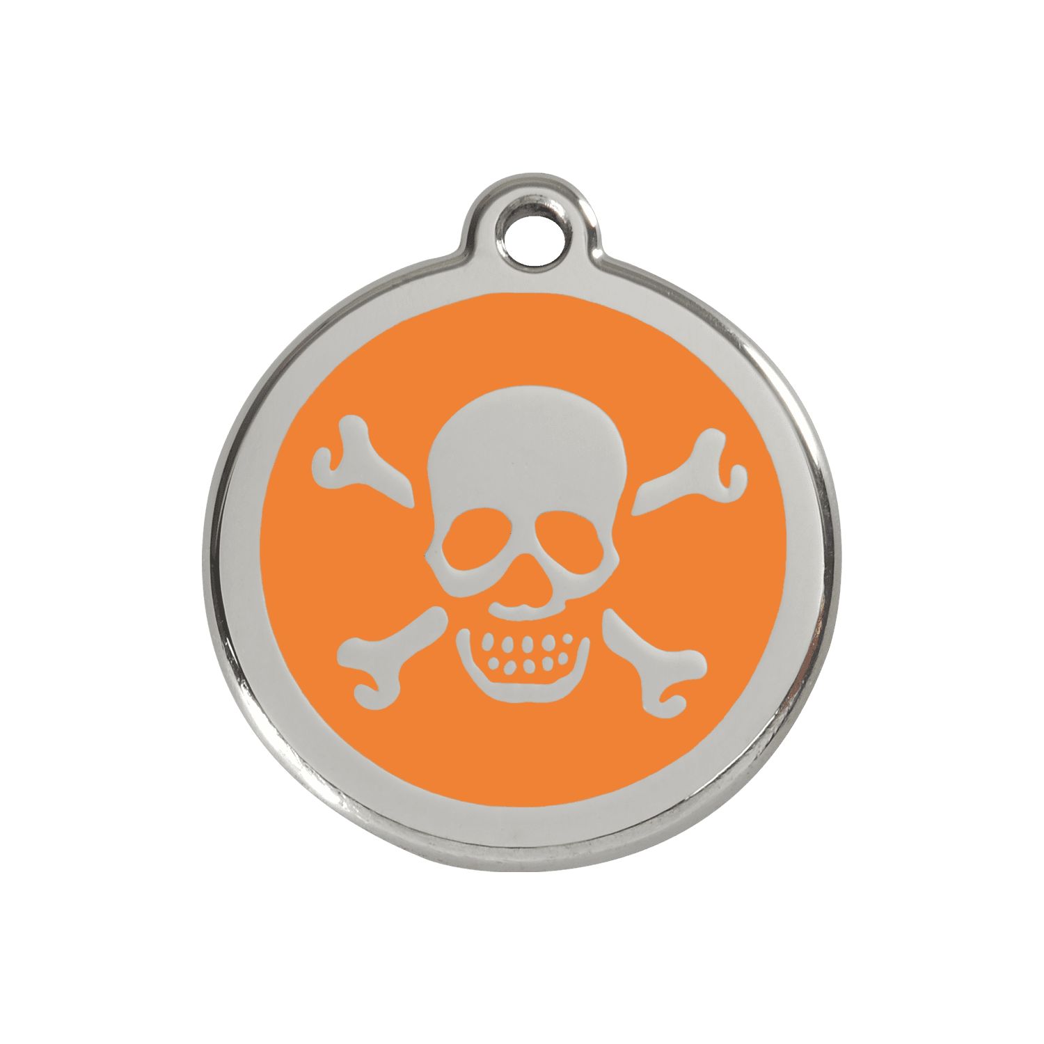 Vue avant - Médaille personnalisée pour chien Red Dingo Émail et acier inoxydable Orange - Größe M