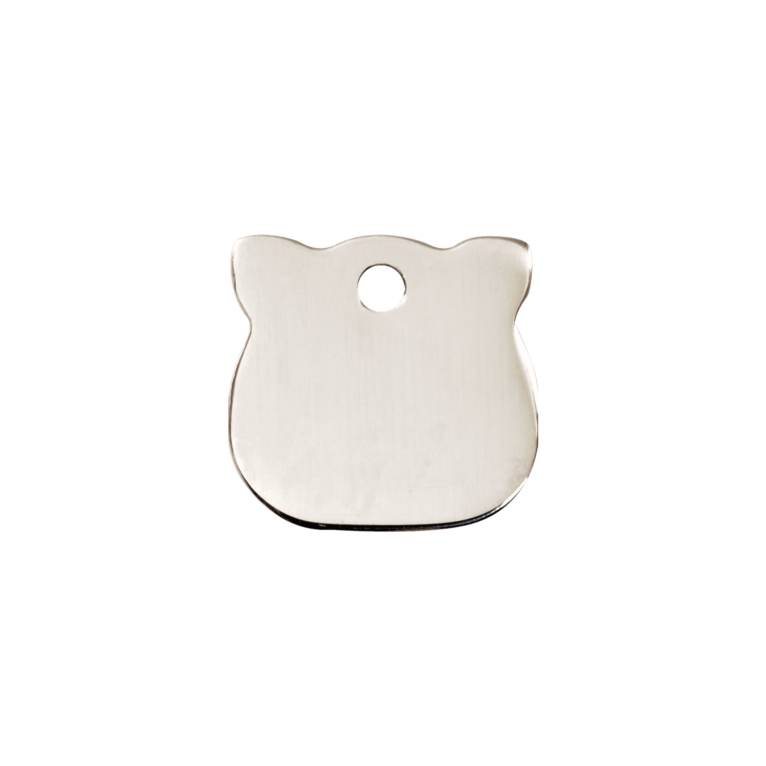 Vue avant - Médaille personnalisée pour chat Red Dingo - Plat en acier inoxydable - Tête de chat - Größe S