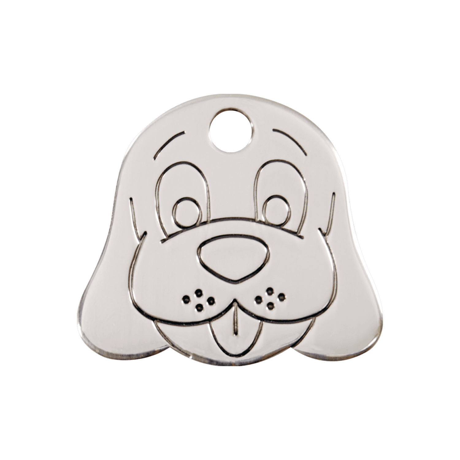 Vue avant - Médaille personnalisée pour chien Red Dingo en acier inoxydable - Tête de chien - Größe M