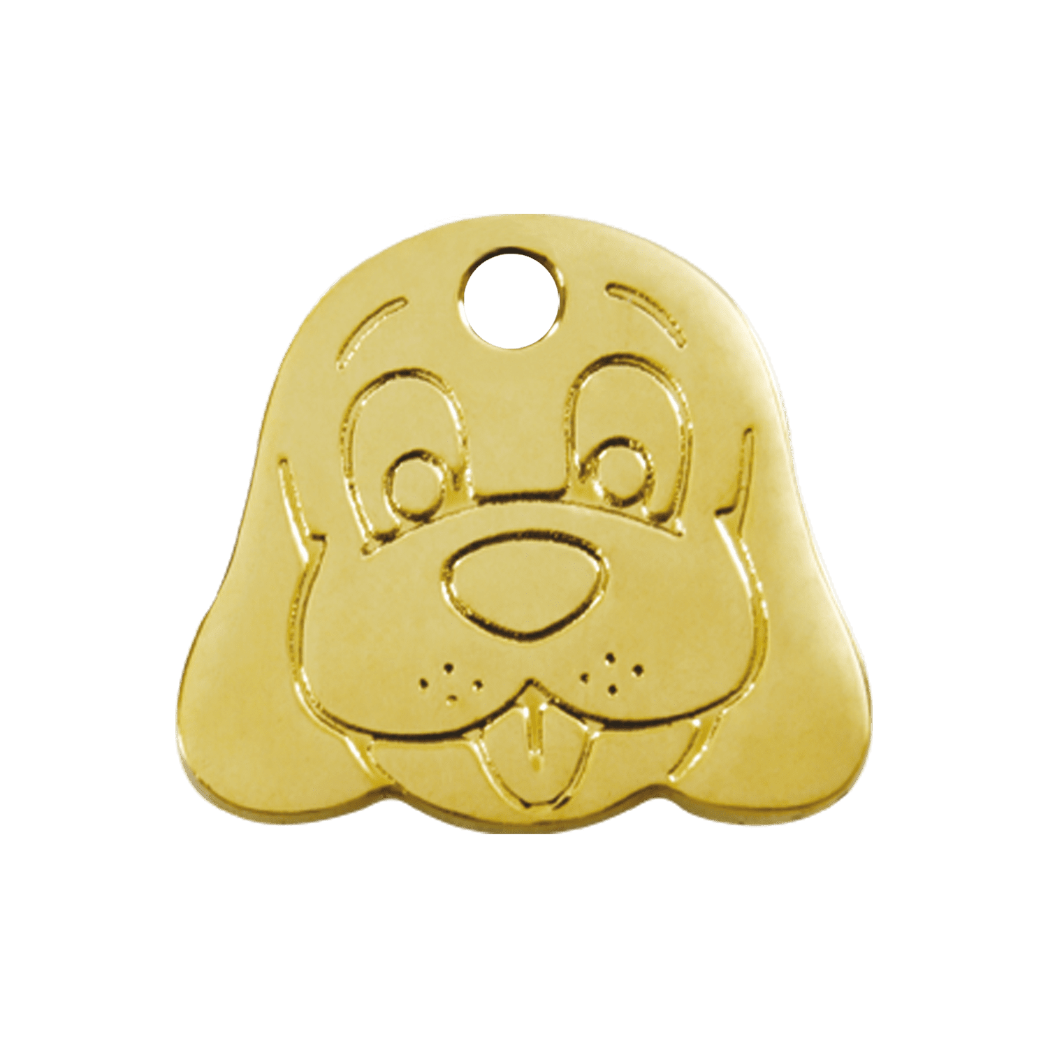 Vue avant - Médaille personnalisable Red Dingo Laiton plat - Tête de chien - Größe M