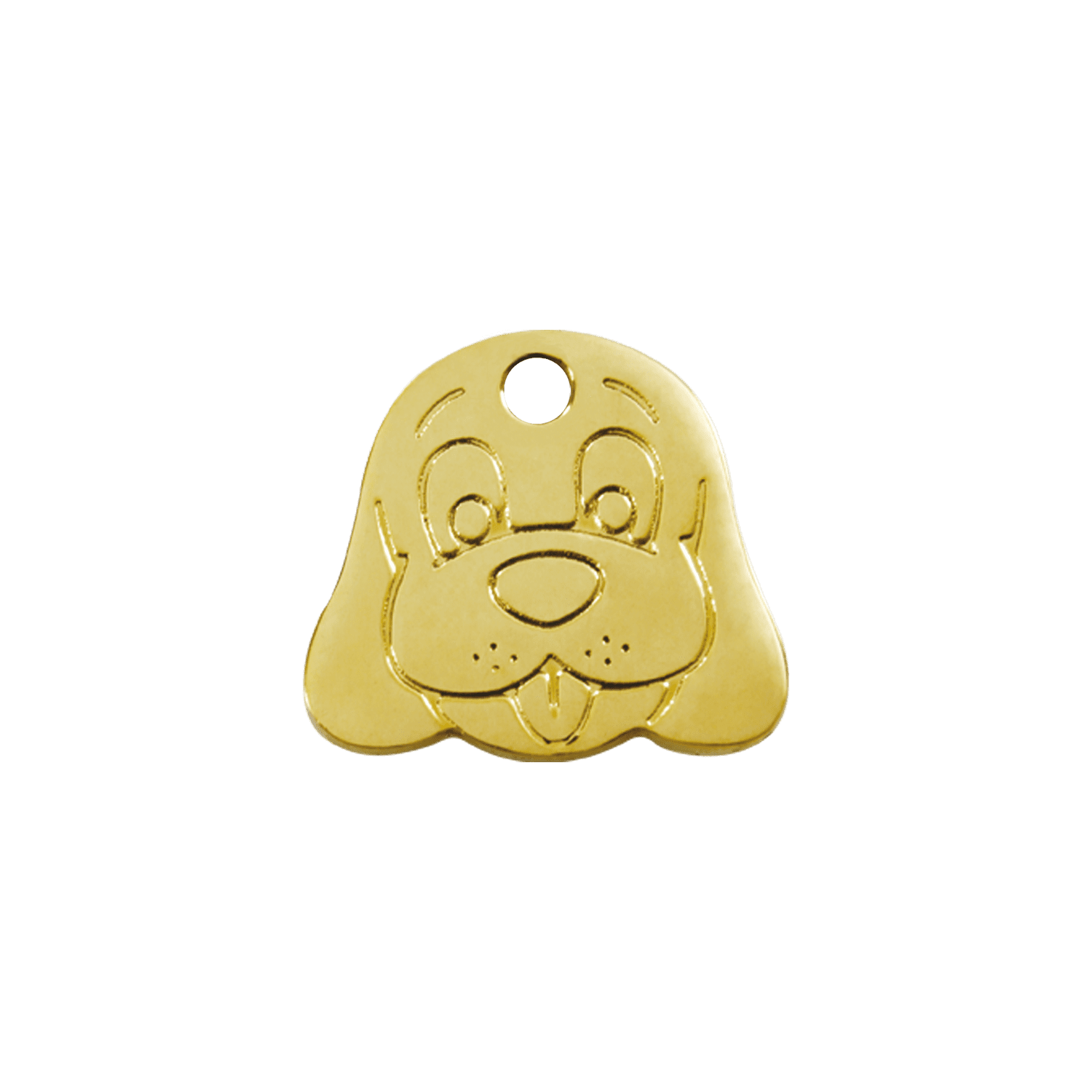 Vue avant - Médaille personnalisable Red Dingo Laiton plat - Tête de chien - Größe S