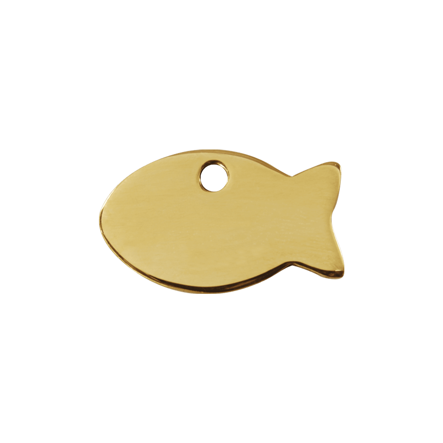 Vue avant - Médaille personnalisable Red Dingo Laiton plat motif poisson - Größe S - 03-FI-ZZ-SM