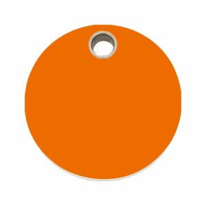 Orange flache Hundemarke Kreis Größe L