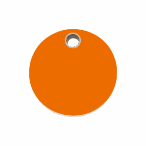 Hundemarke Kreis Kunststoff Flach Orange Größe M
