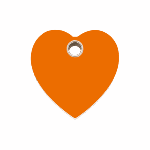 Hundemarke Herz Kunststoff flach Orange Größe M