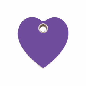 Hundemarke Herz Kunststoff flach violett Größe M