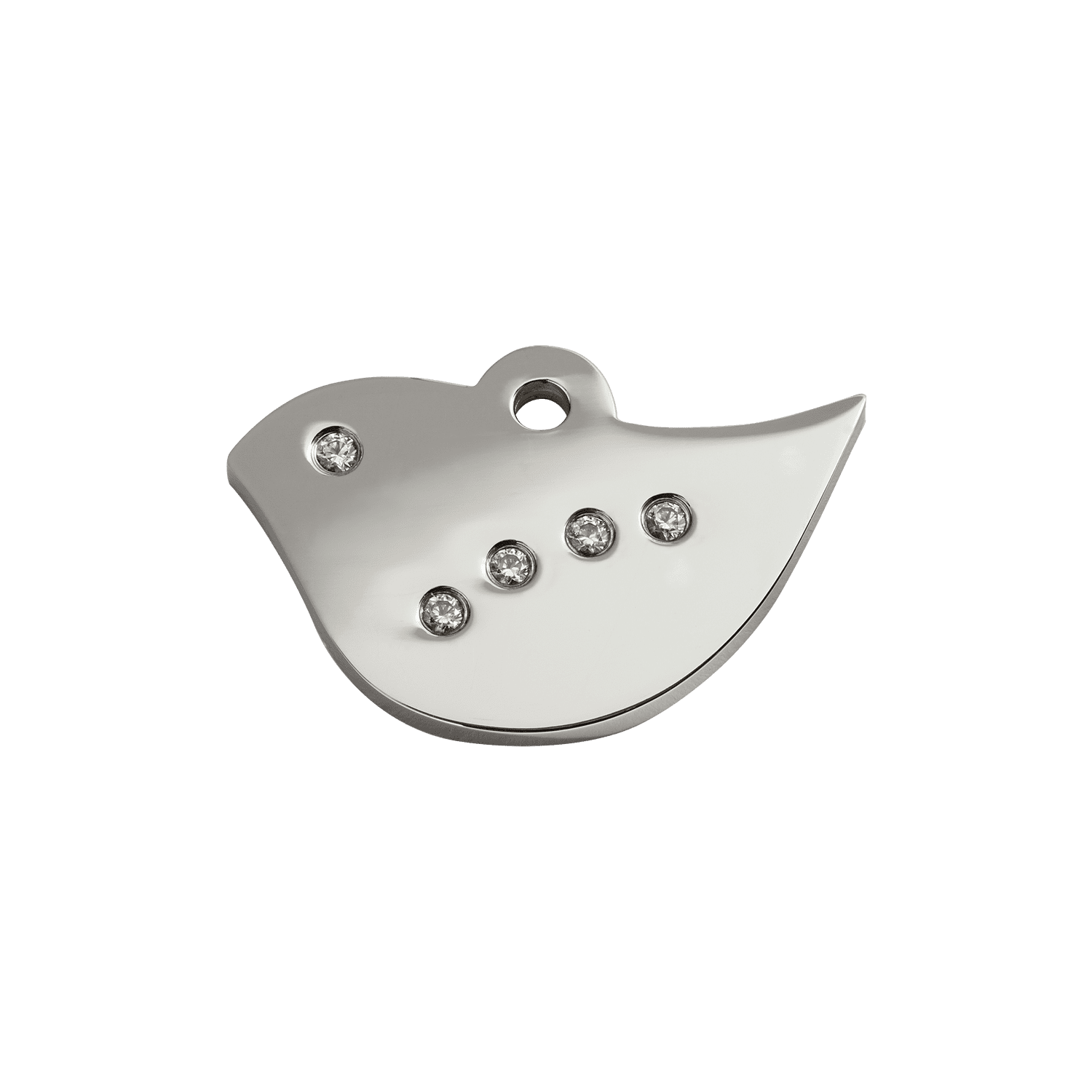 Vue avant - Médaille personnalisable Red Dingo Swarovski Diamantée pour chat - Oiseau - Größe S