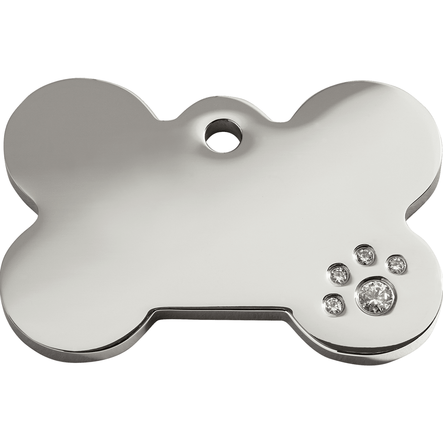 Vue avant - Médaille personnalisable pour chien Red Dingo Swarovski Os L - Gravure incluse